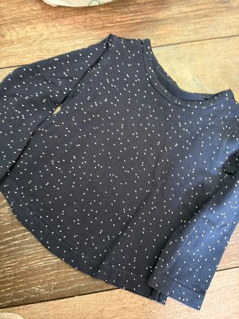 T-shirt manches longues bleu marine 6-12mois