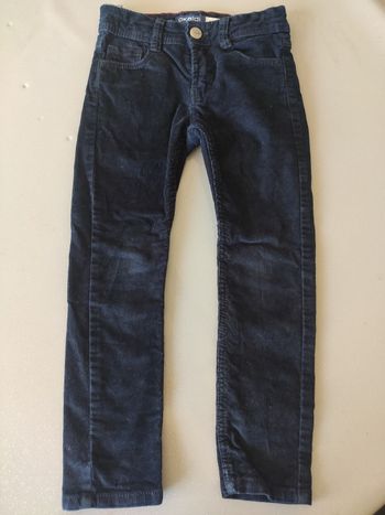 Pantalon bleu jean velours okaidi skinny 4 ans