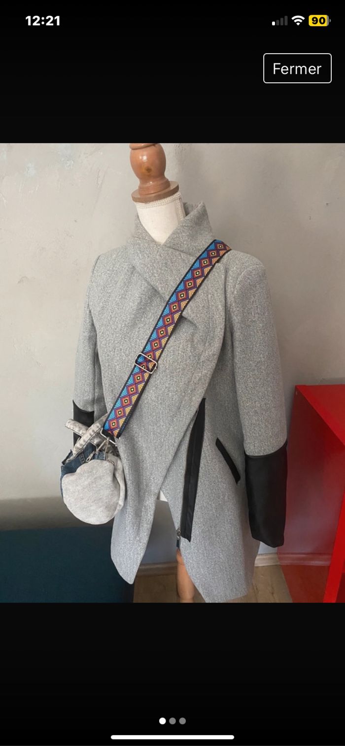 Veste manteau bi matière