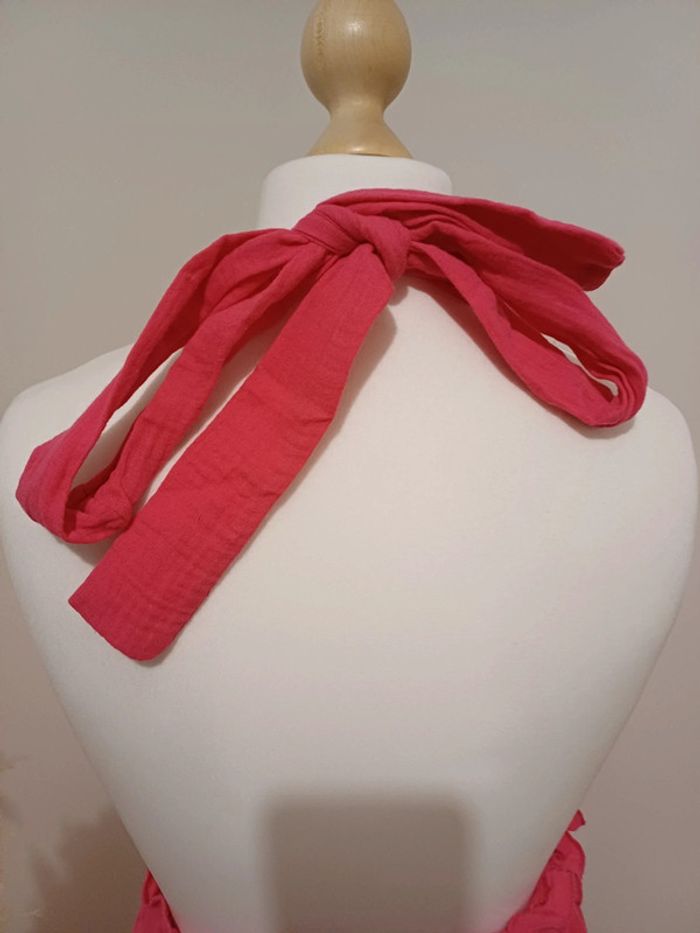 Robe rose longue en gaze de coton neuve Estee Brown taille M/L 38/40 - photo numéro 6