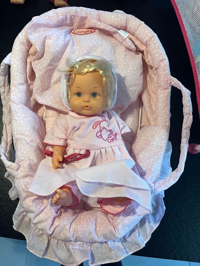 Lot poupées + couffin + lit parapluie – 2 bébés ~30 cm - photo numéro 5