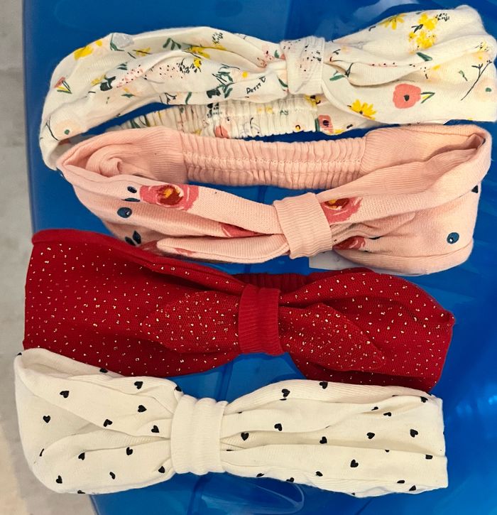 4 bandeaux à noeud bébé fille petite bateau