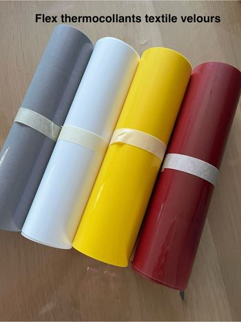 4 flex thermocollants velours 25x50 cm