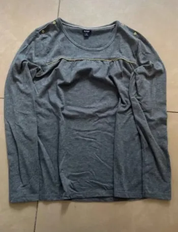 T-shirt manches longues enfant fille gris taille 12 ans Kiabi