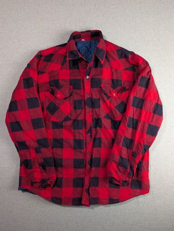 Surchemise matelassée vintage - Carreaux rouge/noir - Style bûcheron - Taille XL
