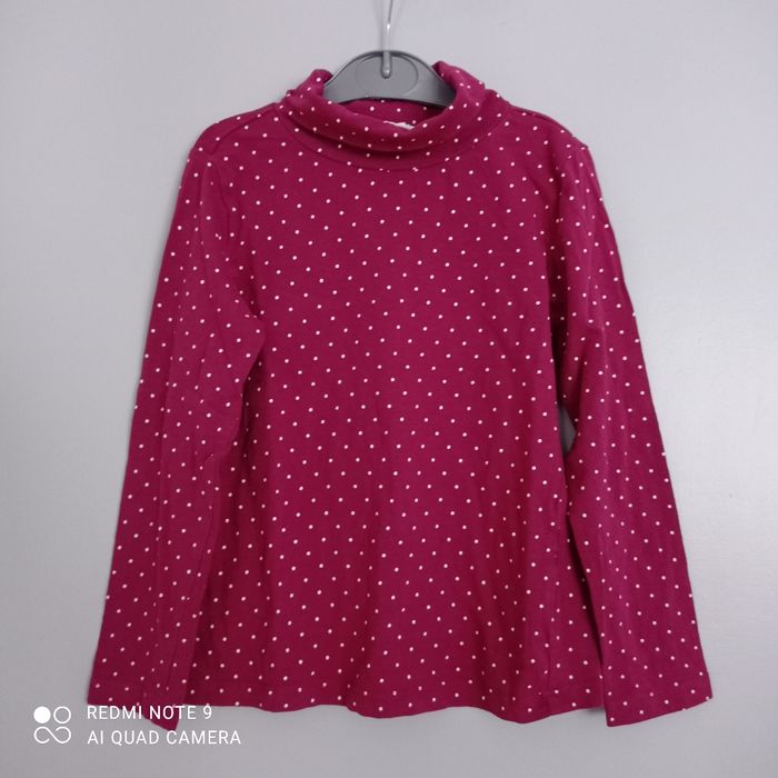 Col roulé bordeaux à pois 6ans