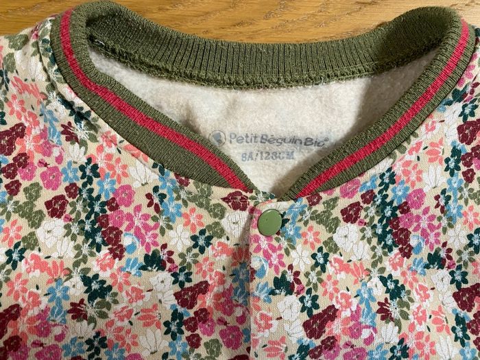 Petit Béguin Bio Blouson Gilet polaire fleuri Taille 8 ans - photo numéro 5