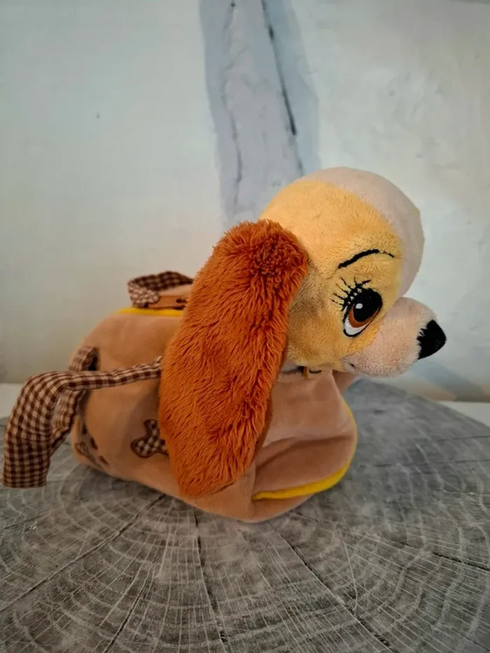 Peluche Lady dans son sac - La Belle et le Clochard