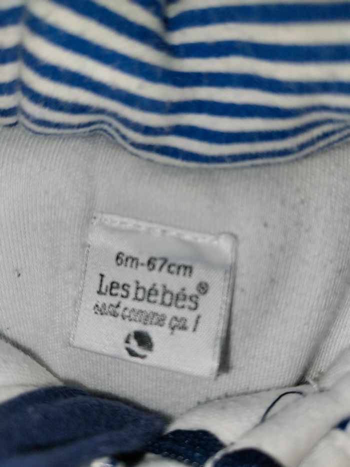 Veste chaude bébé 6 mois bleu marine - photo numéro 3