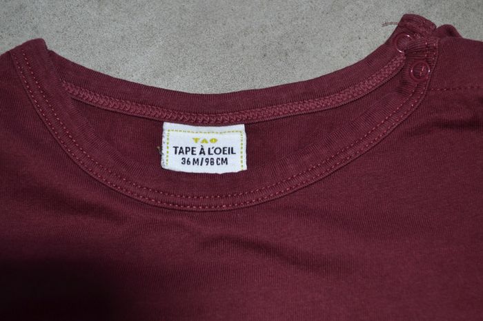 T-shirt bordeaux TAO 36 mois - photo numéro 2