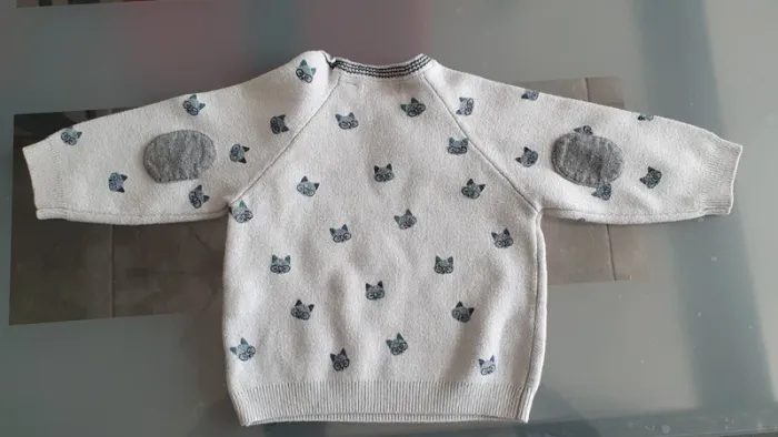 Pull blanc et bleu - photo numéro 2