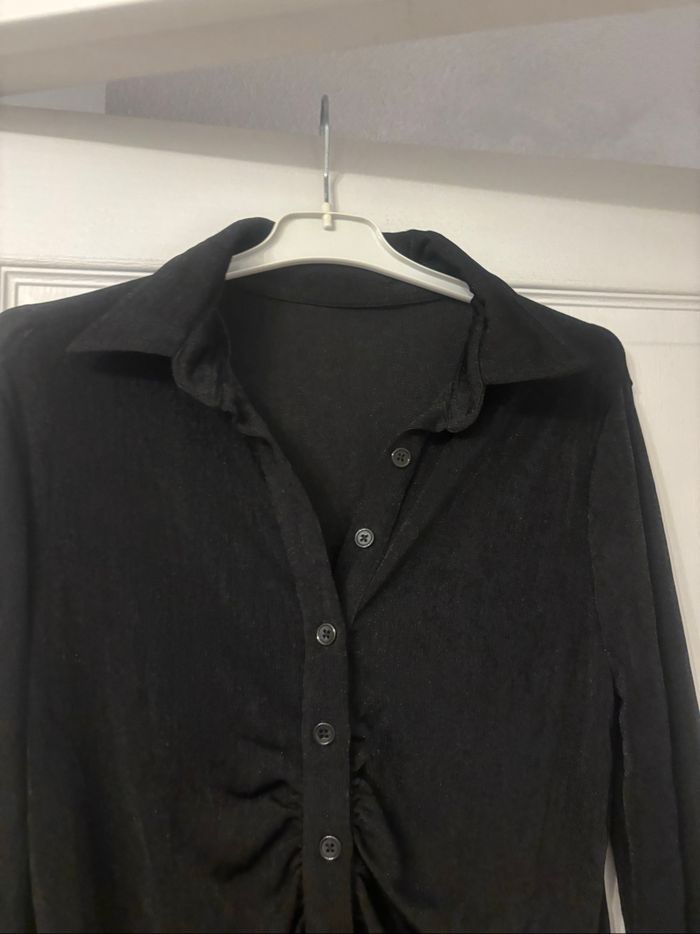 Robe moulante manches longues drapée S - photo numéro 2