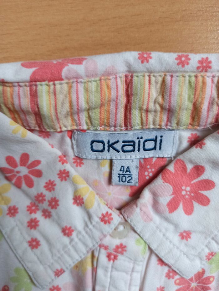 Chemise blanche fleurie Liberty Okaïdi 4 ans - photo numéro 3