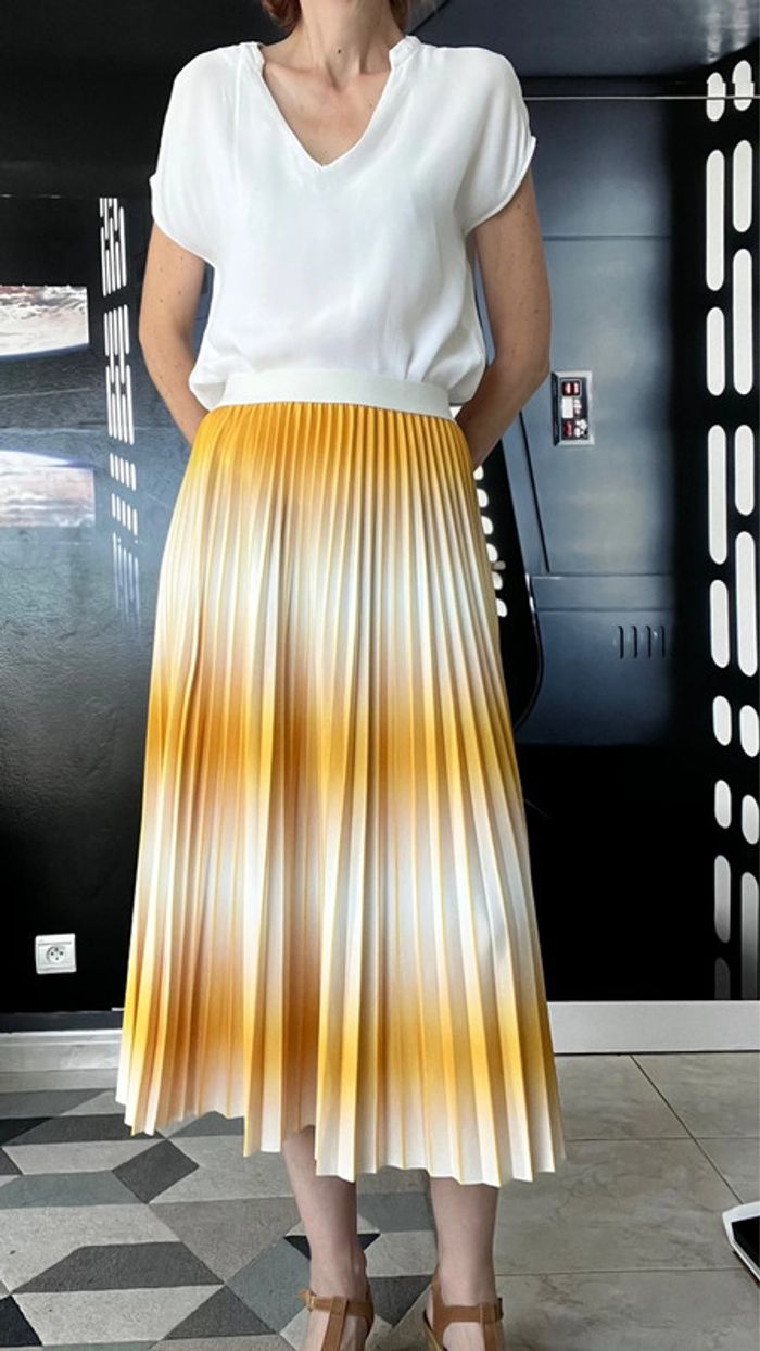 Jupe plissée dégradé jaune - photo numéro 3