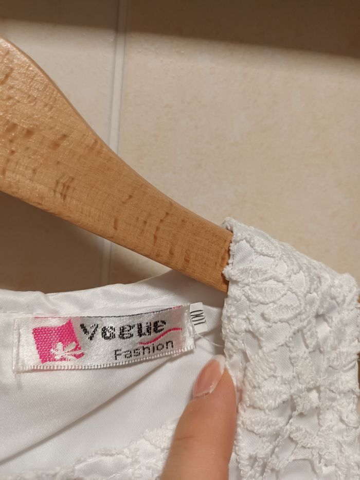 Jolie robe blanche dentelle & tulle 3/4 ans 100 cm - photo numéro 3