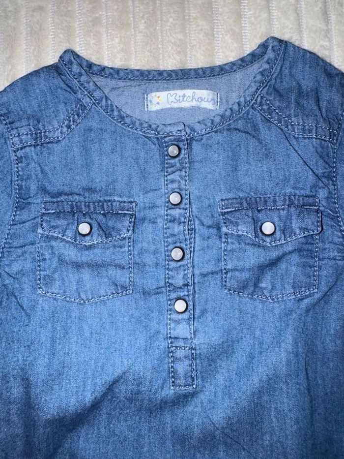Blouse  en jean - fille - ktchoun  - 6 mois - très bon état - photo numéro 5