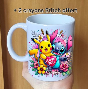 Mug stitch pikachu