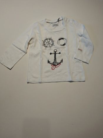 tee shirt manches longues blanc ikks garcon 6 mois