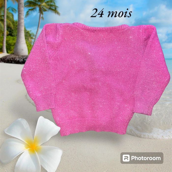 Gilet rose à bouton - photo numéro 2