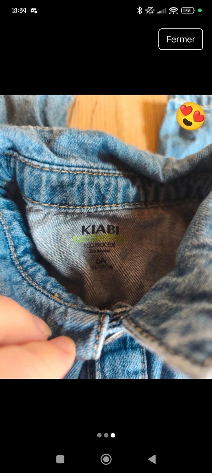 Combinaison Kiabi 6 ans en jeans - photo numéro 3