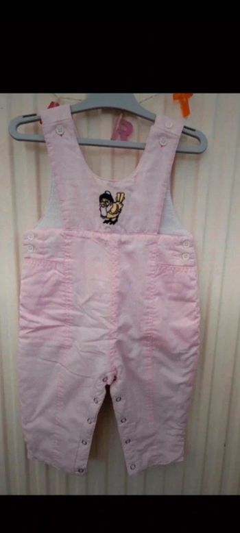🌸Salopette rose molletonnée hiver 12 mois Kiabi