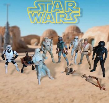 Lot figurines Star Wars kenner 1995 véhicule Droid Luke storm troopers