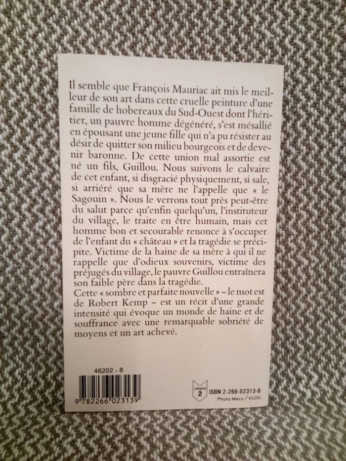 Le saguoin -François Mauriac- Ed. Presses Pocket - photo numéro 2