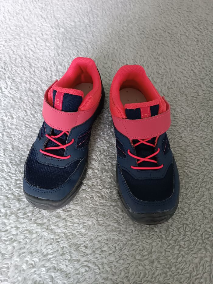 Baskets enfant pointure 34| bleu marine & rose | confort sport / école / ville - photo numéro 4