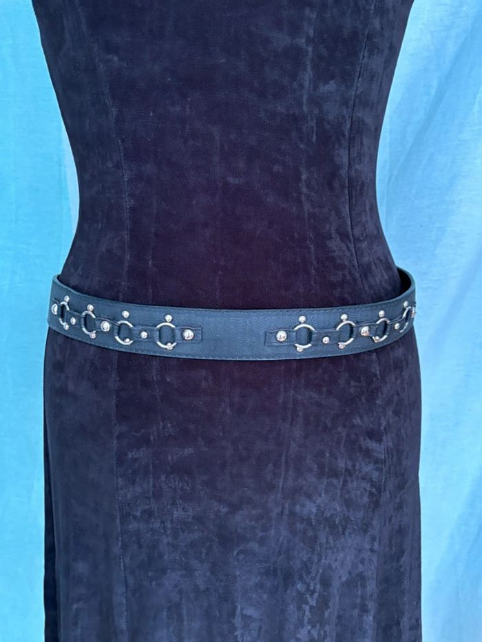 Superbe ceinture noire gothique/rock avec clous et anneaux et clous 90 cm neuve - photo numéro 3