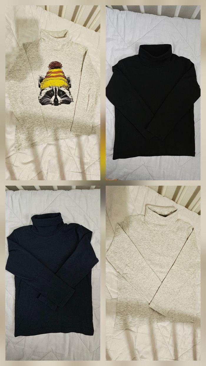 Lot de 4 t-shirts col roulé 5 ans