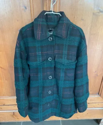 Veste caban manteau à carreaux