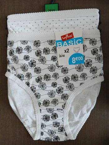 Lot de deux culottes femme en coton 38/40