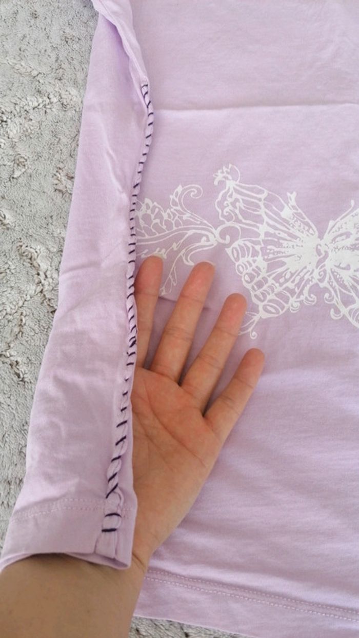 Tee-shirt parme Taille L - photo numéro 3