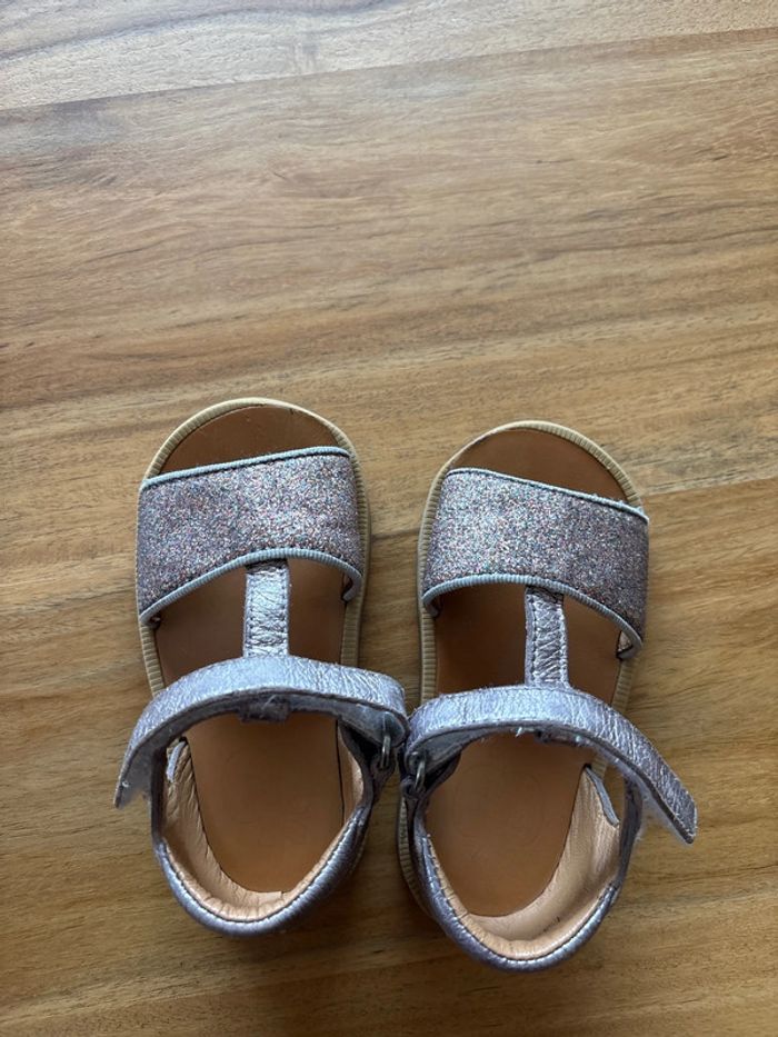 Sandales Pom d'Api Taille 22 - Rose argentée - photo numéro 4