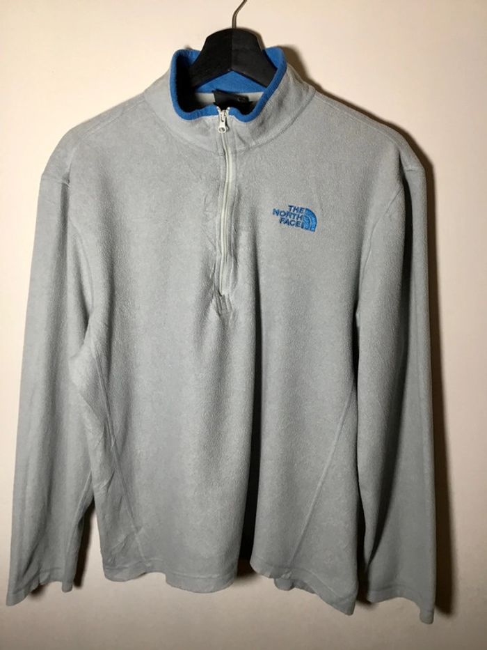 Polaire 1/4 zip pour homme The North Face gris clair taille M 077