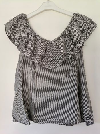 Blouse été femme Pimkie gris ligné S