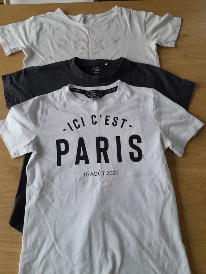 Lot 3 tee-shirts manches courtes 10 ans fille