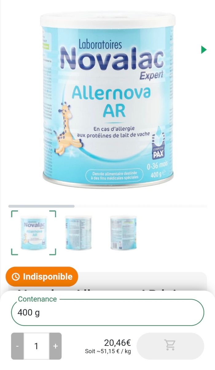 3 boîte de lait novalac