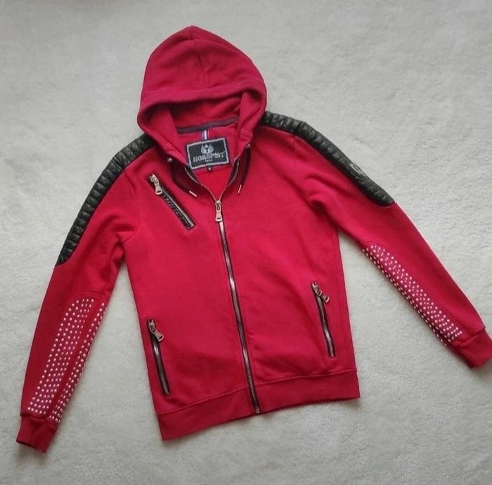 Veste à capuche, Gilet Zippé, pull à capuche Horspist XS rouge et noir - photo numéro 2