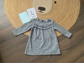 Robe ML volant grise Vertbaudet 2 ans 24 mois