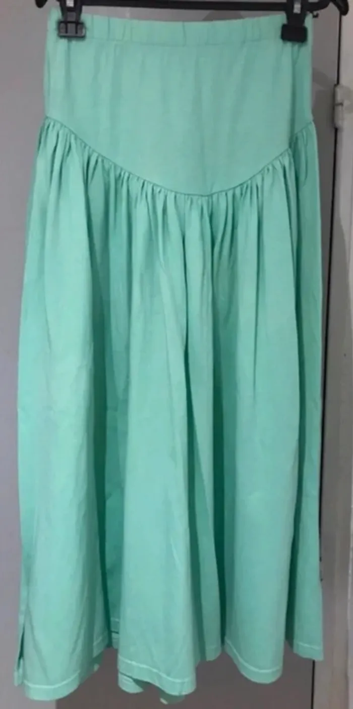 Jupe femme été d.dalis vintage longue uni menthe clair taille 2