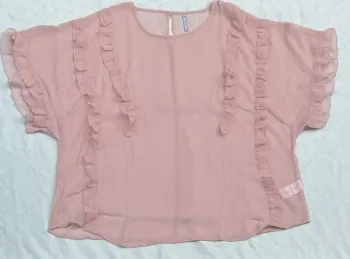 Blouse volantée en voile manches courtes T52