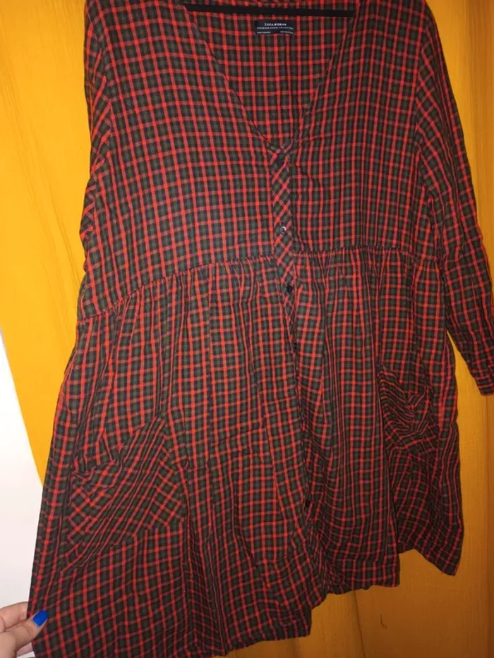 Robe à carreaux rouge et vert - photo numéro 2