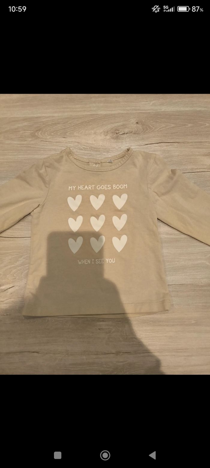 Tee shirt manches longues taille 9 mois - photo numéro 2
