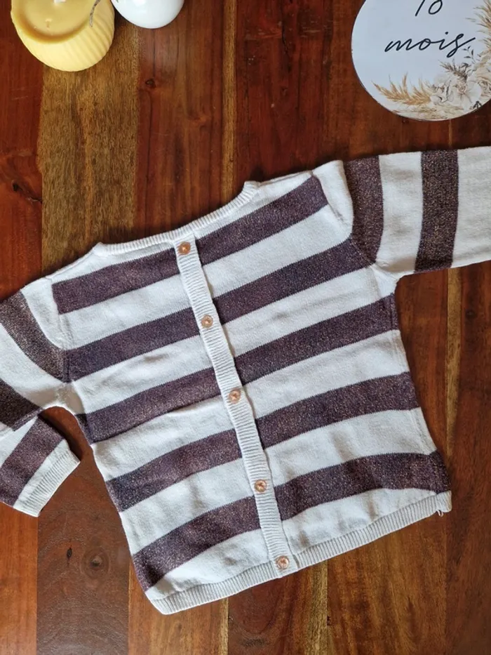 Pull fin à rayures pailleté détail dos boutons 18 mois