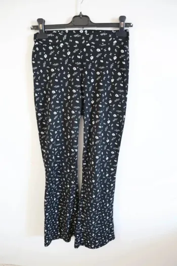C54 pantalon noir/blanc imprimé kiabi XS