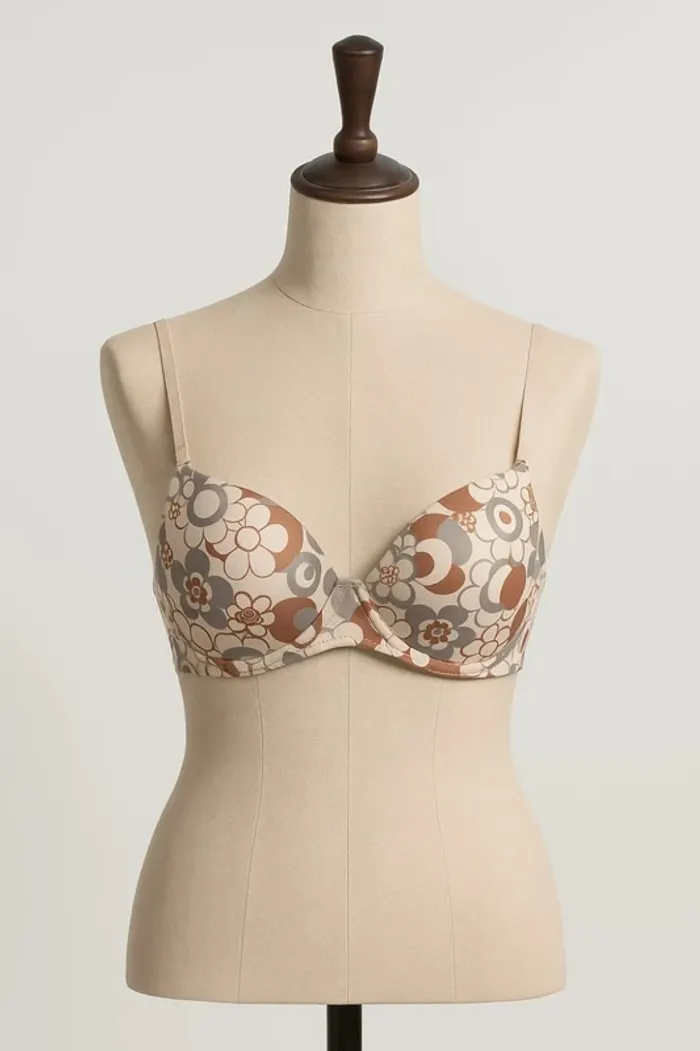 Soutien-Gorge beige motif marron grise Yamamay Taille 90 A - photo numéro 2