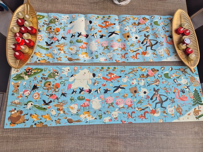 Puzzle Djeco Papatineurs 5+ grand format en très bon état - photo numéro 2