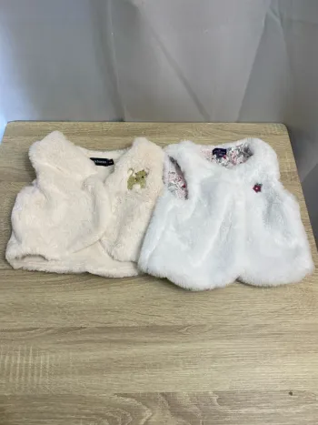 Lot de 2 boléros type moumoute beige et blanche In Extenso/Sergent Major 18 mois - n3m