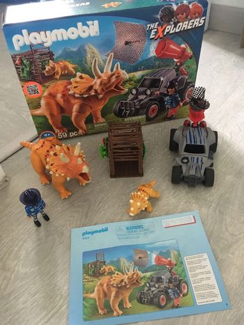 Playmobil 9434 the explorers quad et dinosaure jeu jouet enfant